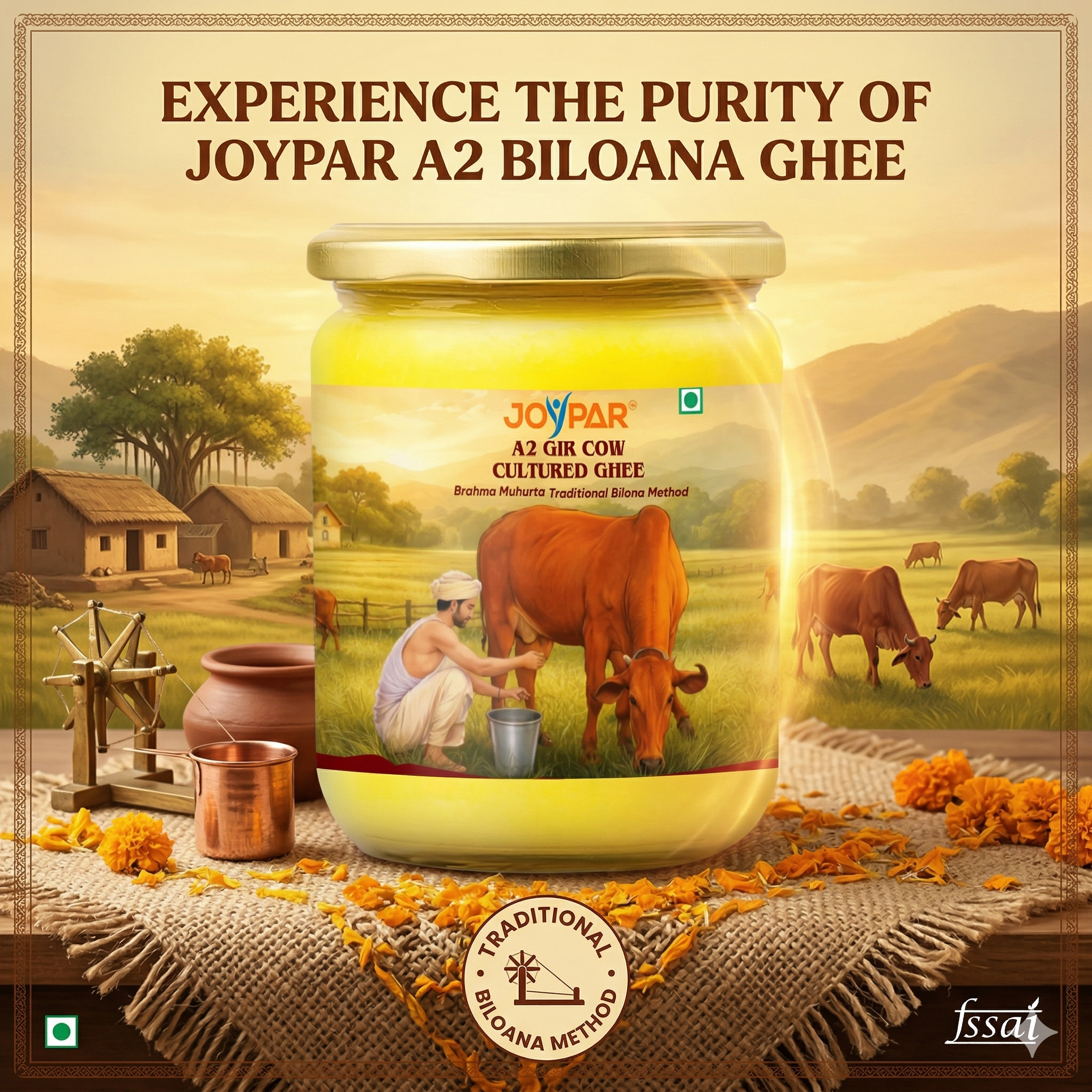 Pure A2 Gir Cow Desi Ghee (150ML)